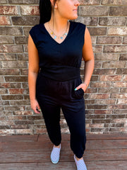 Black High Waisted Jumpsuit